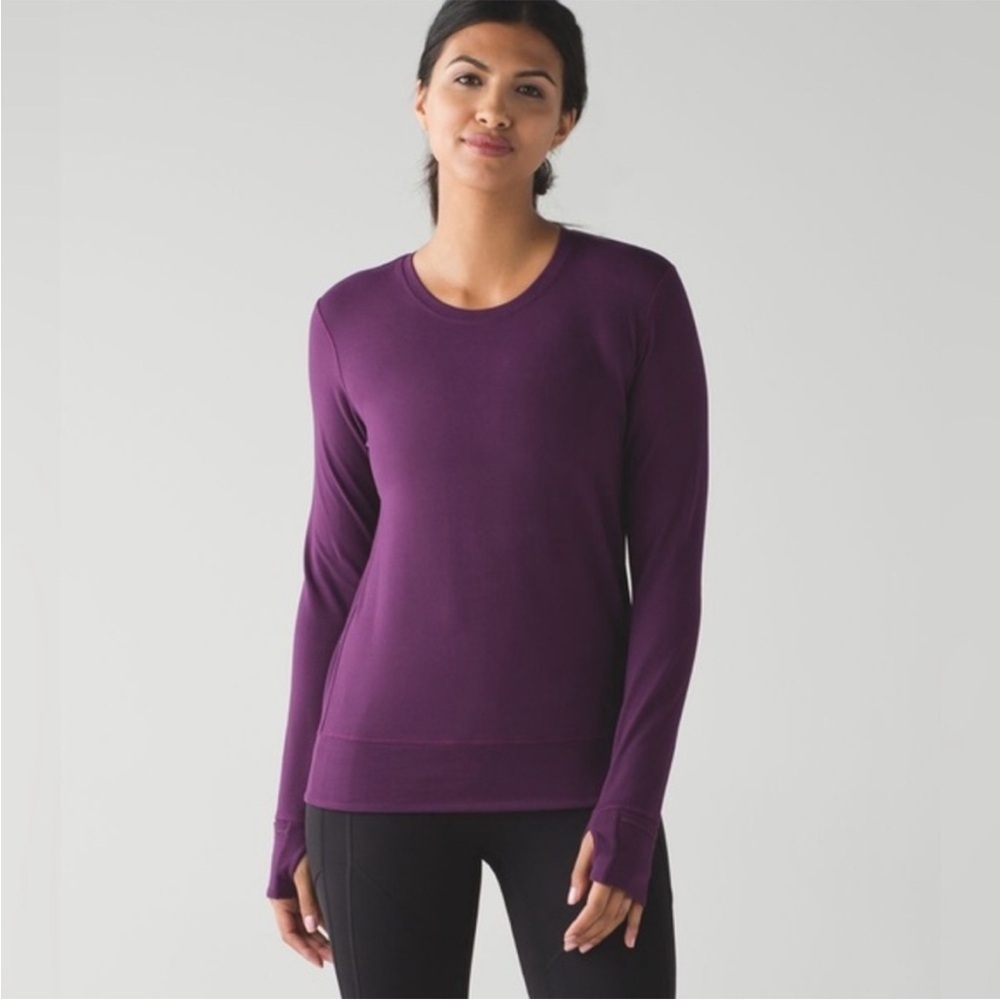 LuluLemon Rush Hour Long Sleeve Darkest Magenta Sz 12